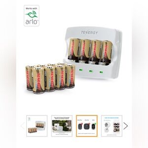 Tenergy Arlo certified set of 12 rechargeable batteries with 2 chargers